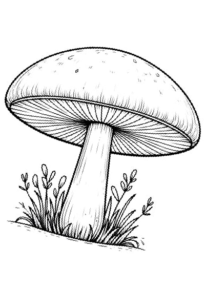 Illustration champignon — DJ RSK, platines et scratch