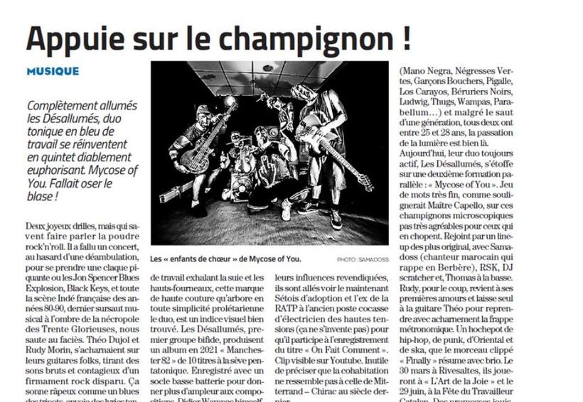 Article de presse « Appuie sur le champignon ! » paru dans L'Indépendant